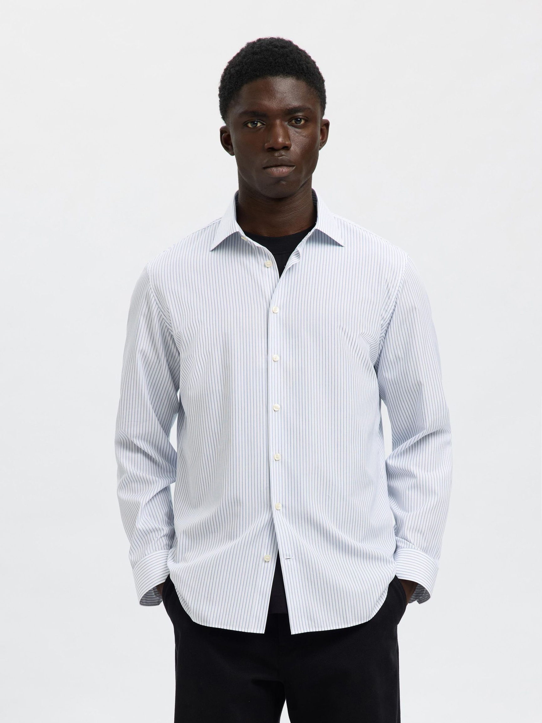 COTON CHEMISE SLIM, Bright White, highres