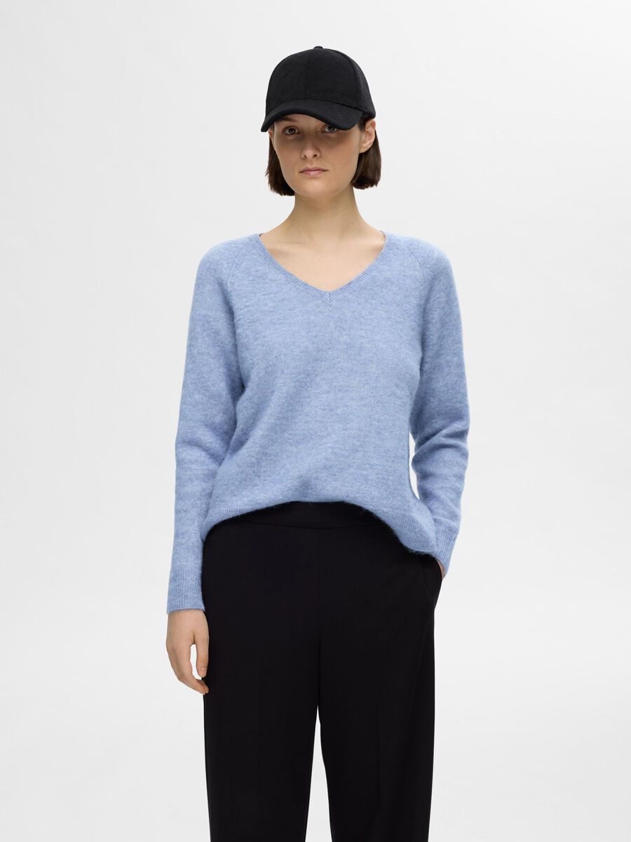 Selected WOLLGEMISCH V-AUSSCHNITT PULLOVER, Endless Sky, highres - 16094268_EndlessSky_1113603_003.jpg