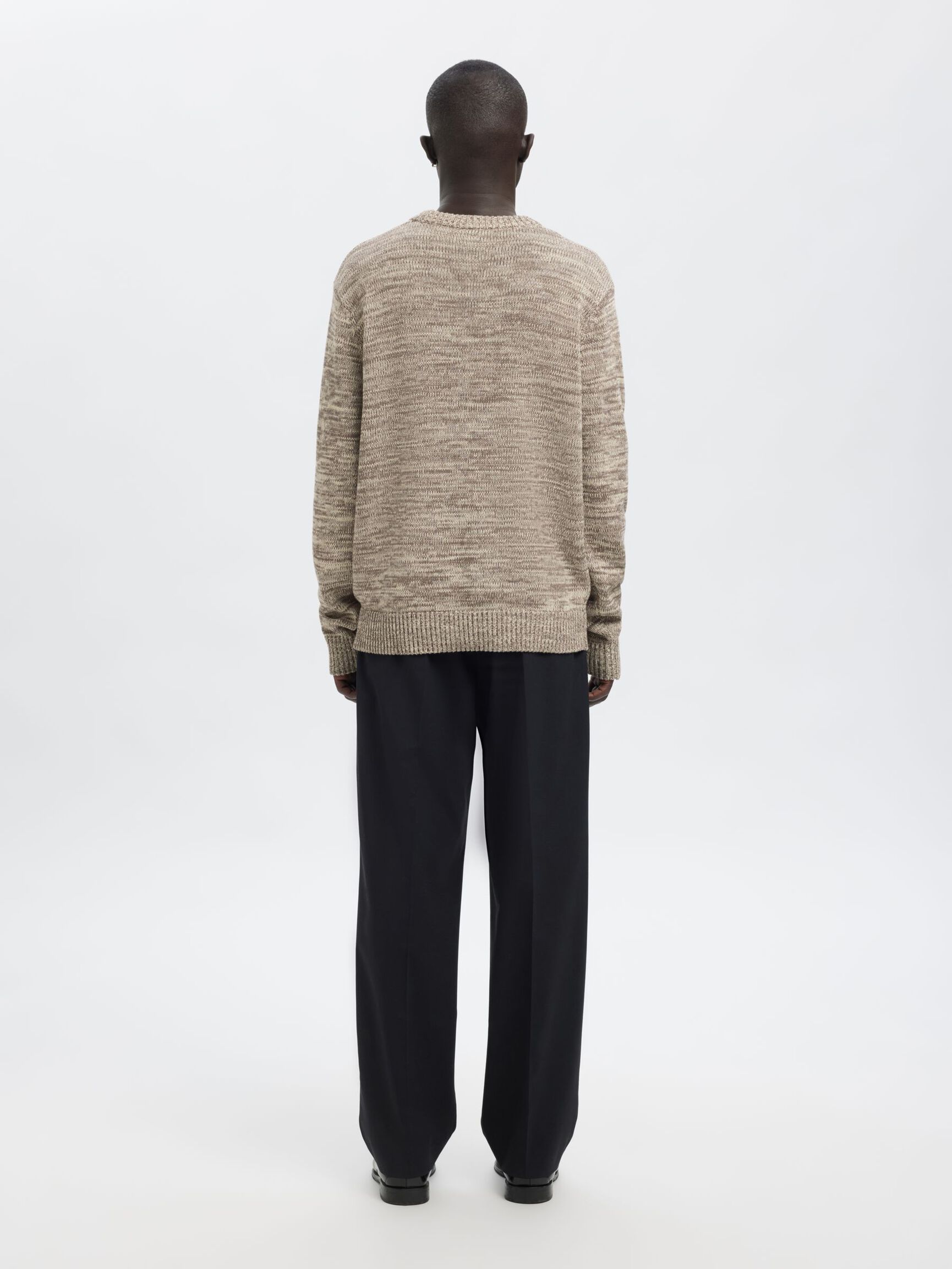 REGULAR FIT  KNITTED PULLOVER, Oatmeal, highres