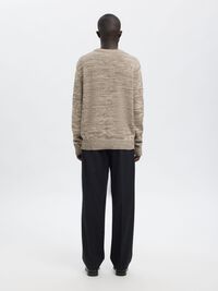 REGULAR FIT  KNITTED PULLOVER, Oatmeal, highres