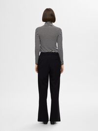 STRIBET TOP MED LANGE ÆRMER, Black, highres