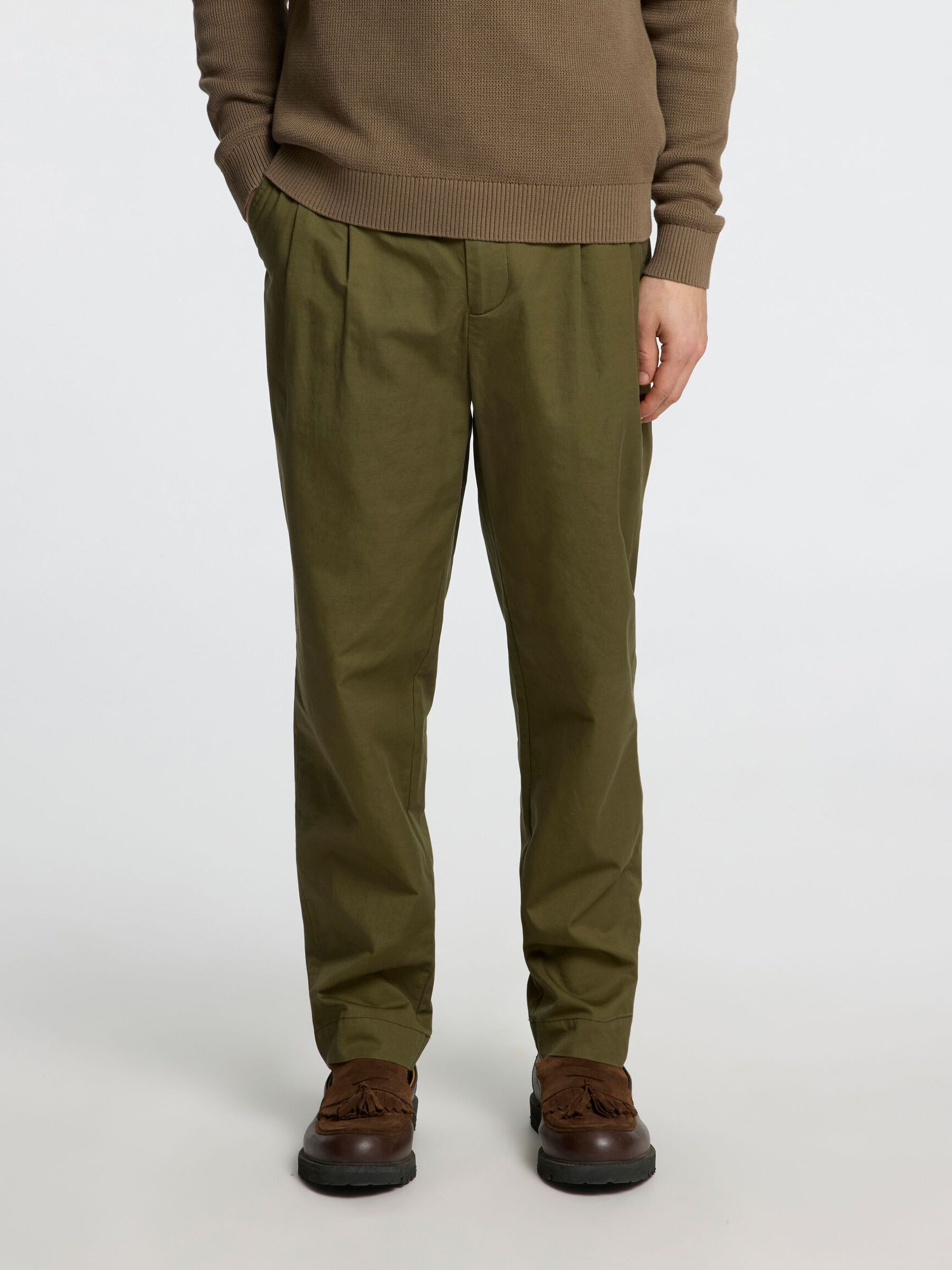 RELAXED FIT CROPPED BUKSER, Kalamata, highres