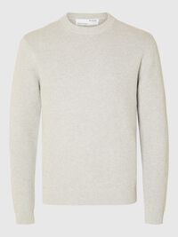 CREW NECK PULLOVER, Light Grey Melange, highres