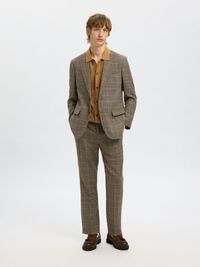 WOOL BLEND SINGLE-BREASTED BLAZER, Slate Black, highres