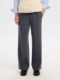 MID-WAIST WIDE-LEG BROEK, Medium Grey Melange, highres