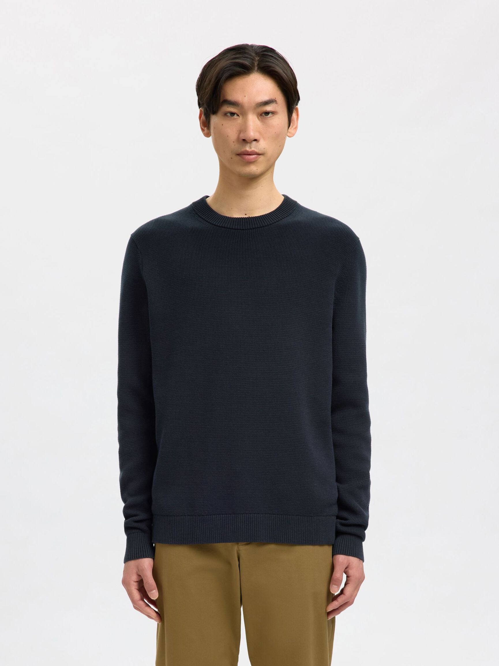 RONDE HALS SWEATER, Sky Captain, highres