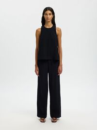 ÆRMELØS TOP I HØRBLANDING, Black, highres