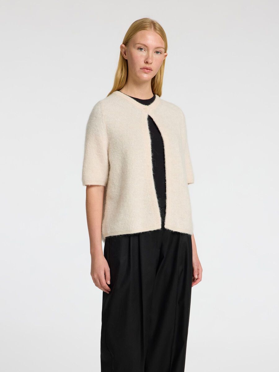 Selected WOLLGEMISCH KURZARM STRICKJACKE, Birch, highres - 16096211_Birch_1156520_003.jpg