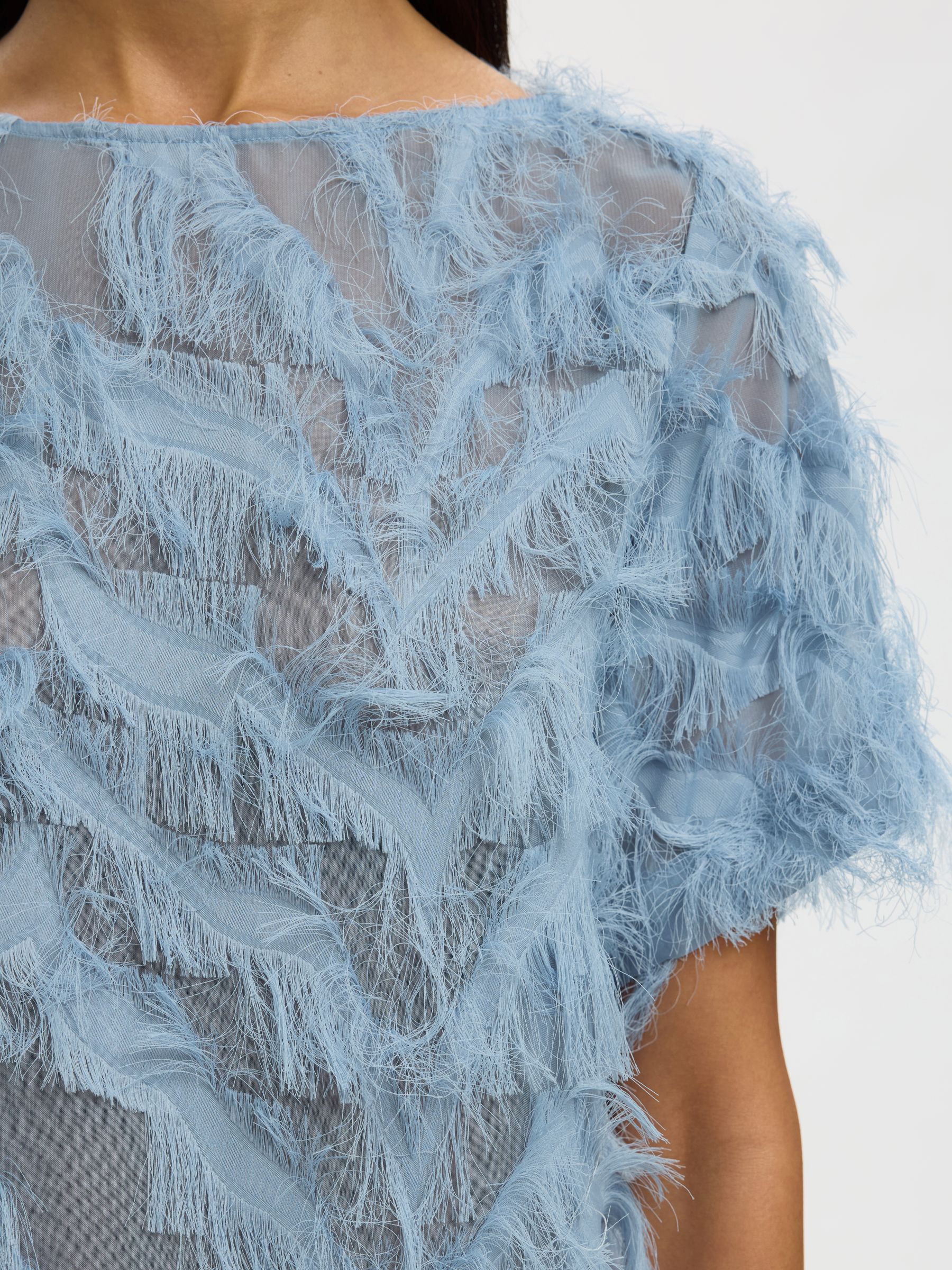 BÅDUDSKÆRING TOP, Dusty Blue, highres