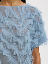 BÅDUDSKÆRING TOP, Dusty Blue, highres