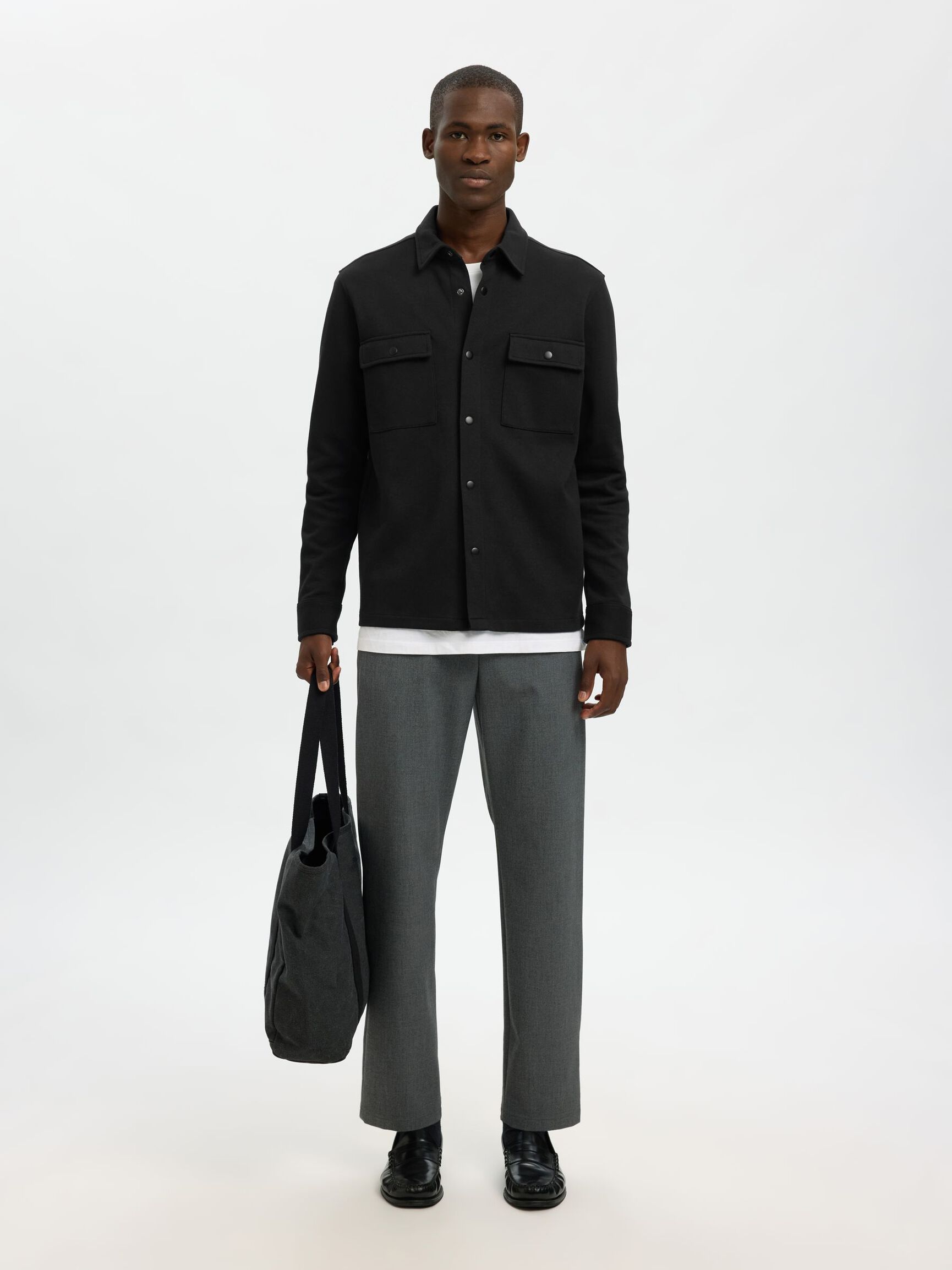 CLASSIC OVERSHIRT, Black, highres