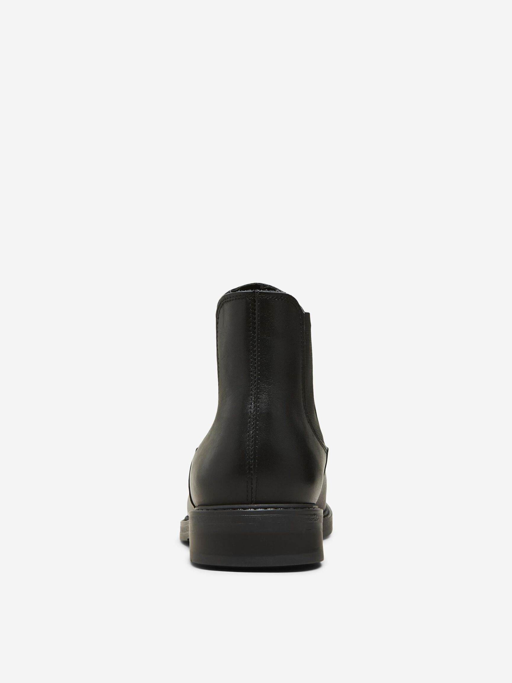 LEATHER CHELSEA BOOTS, Black, highres