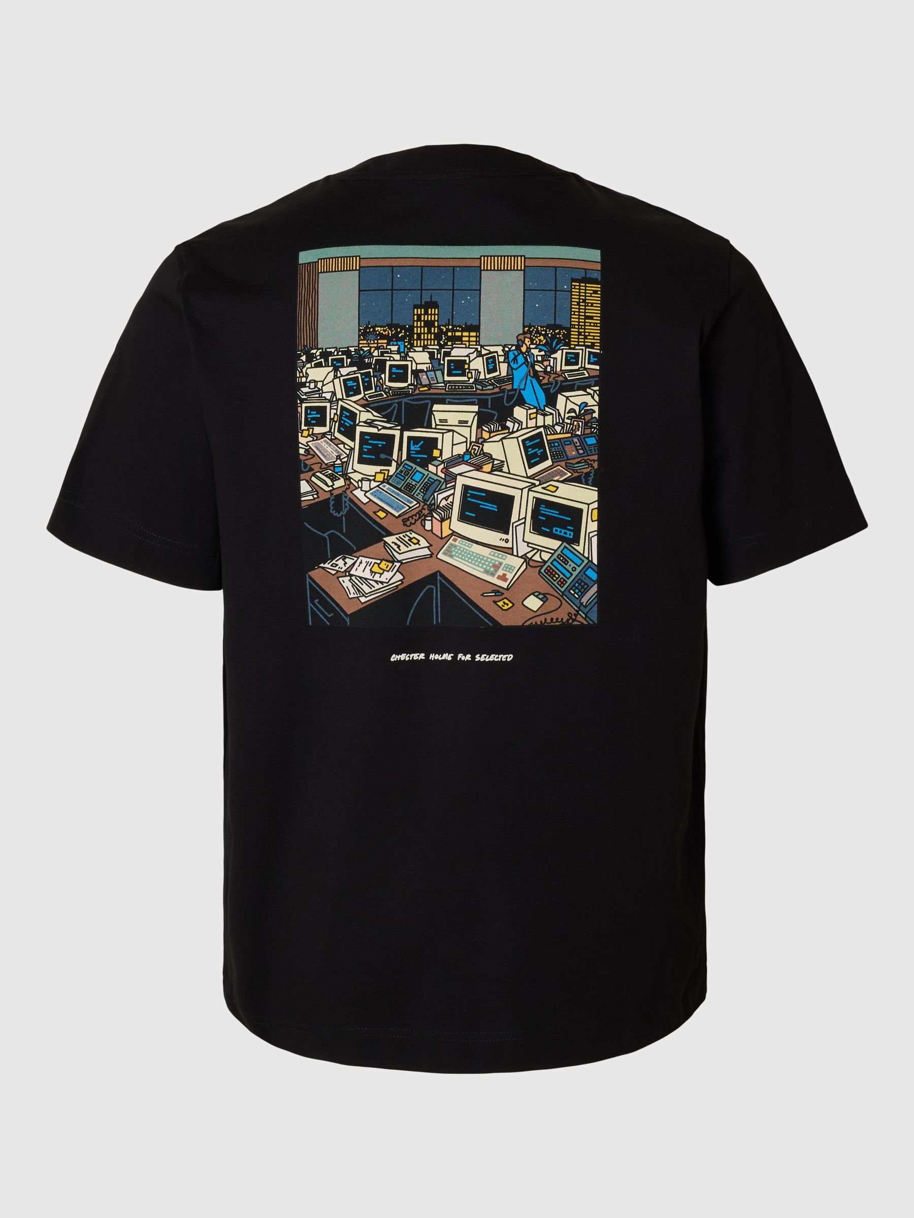 PRINTED REGULAR FIT T-SHIRT, Black, highres