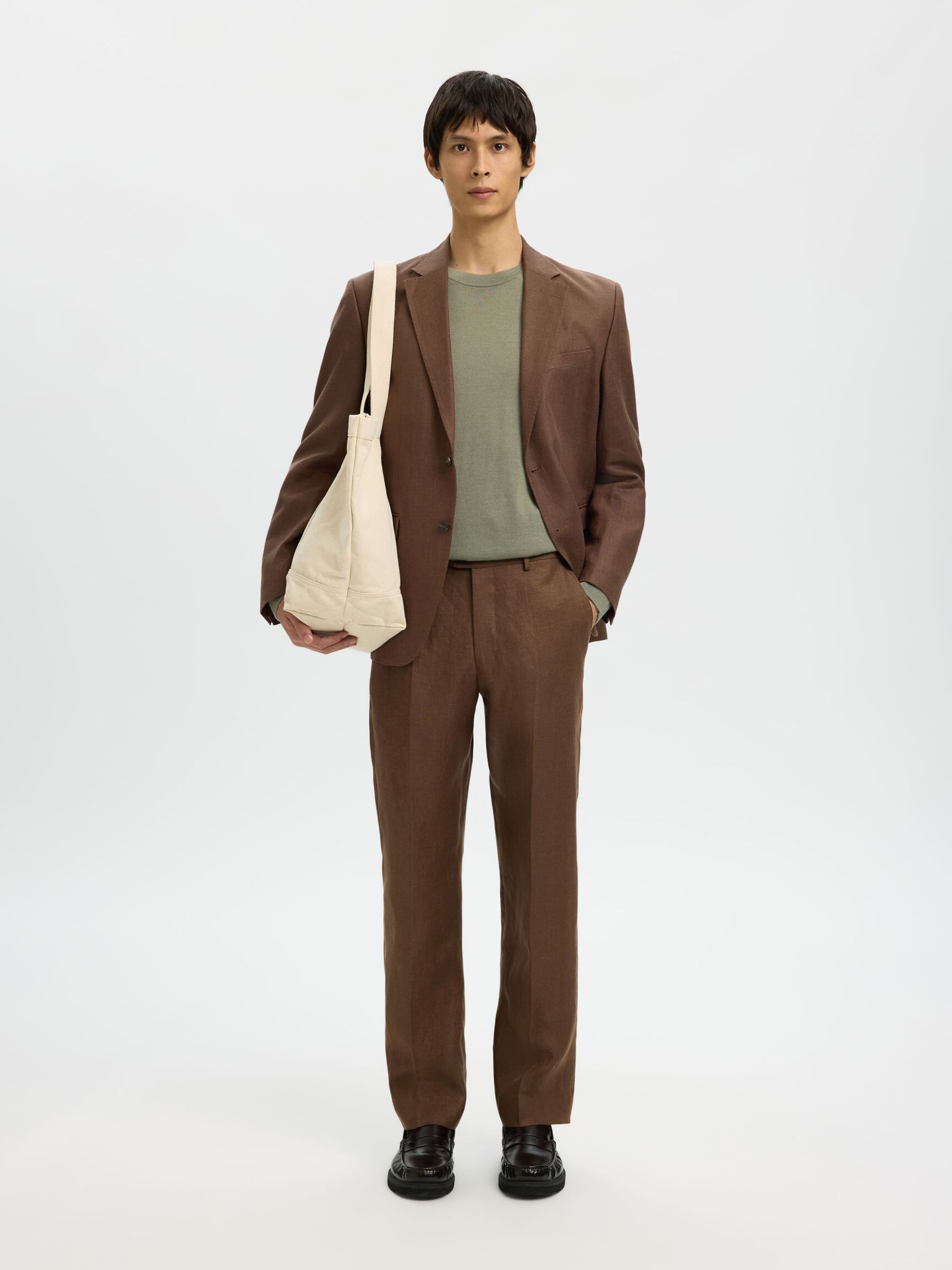 REGULAR FIT LINEN TROUSERS, Delicioso, highres