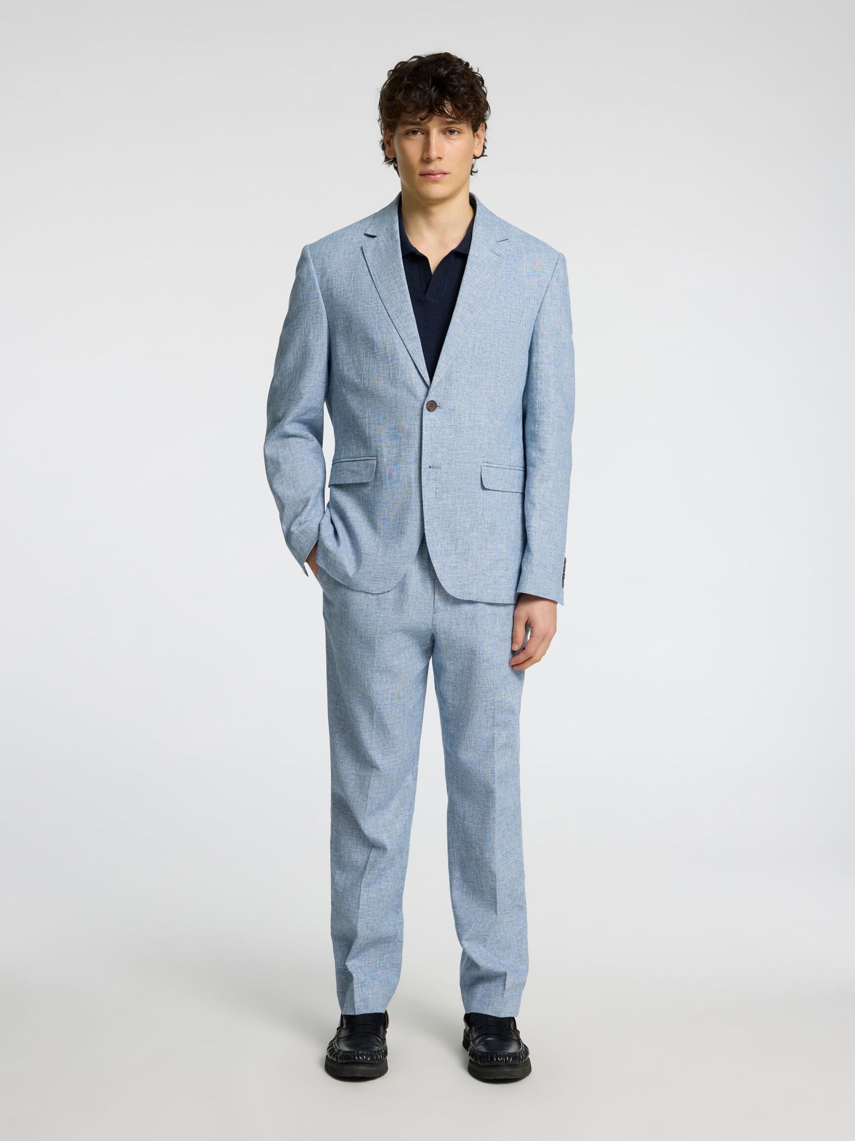 REGULAR FIT SINGLE-BREASTED BLAZER, Light Blue, highres