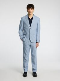 REGULAR FIT SINGLE-BREASTED BLAZER, Light Blue, highres