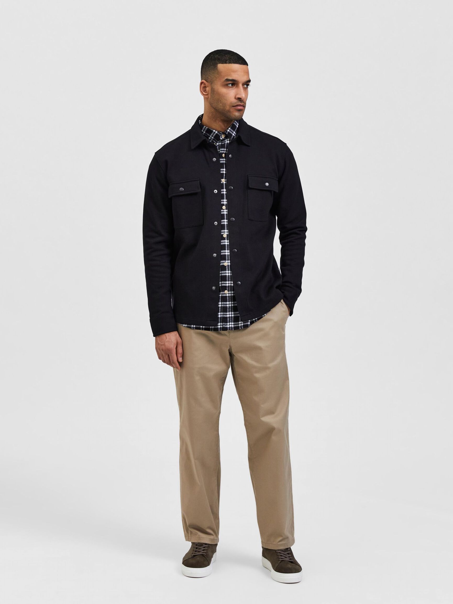 CLASSIC OVERSHIRT, Black, highres