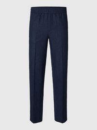 MEZCLA DE LINO PANTALONES DE TRAJE, Dark Navy, highres