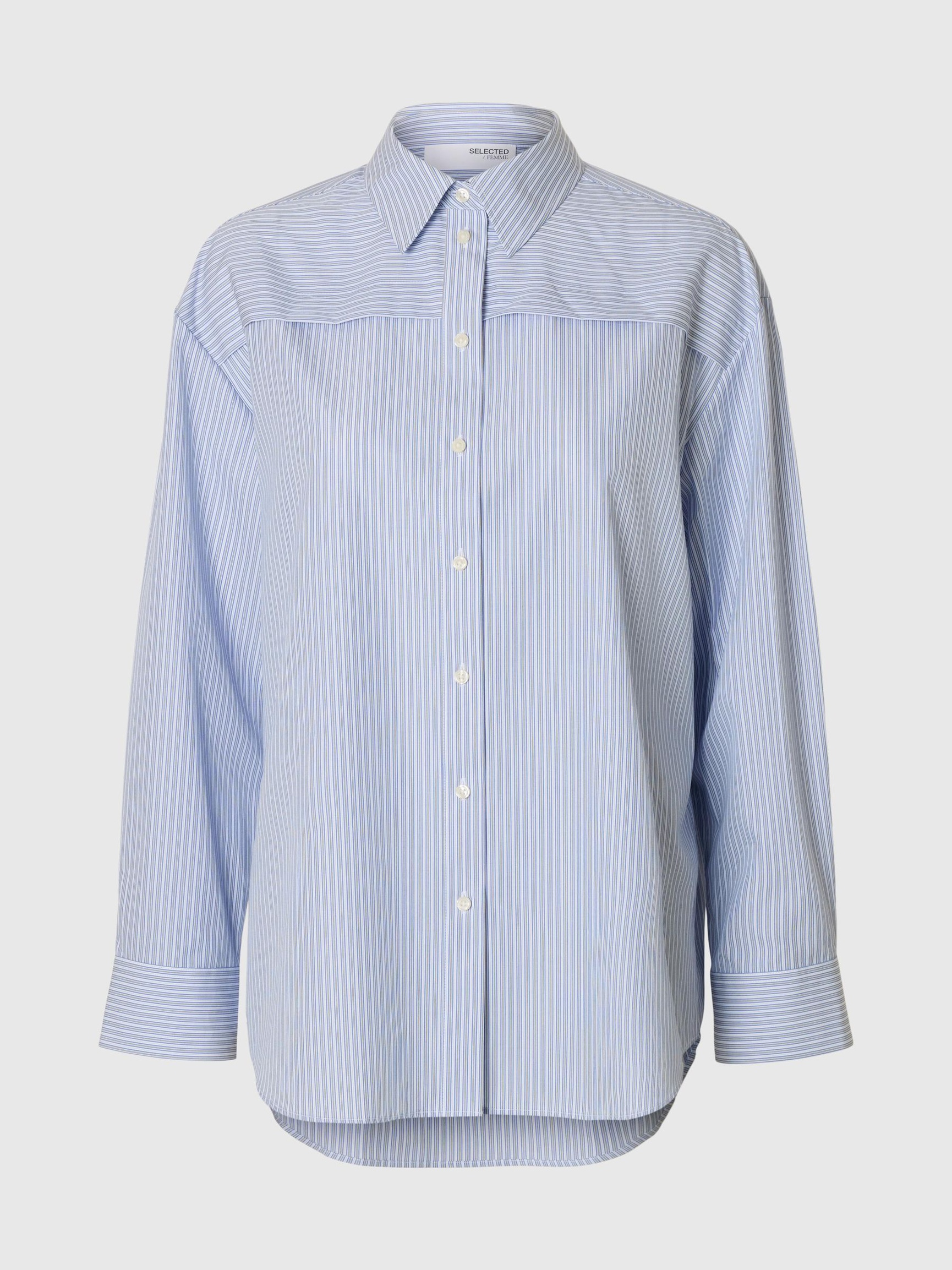 CAMICIA A MANICHE LUNGHE, Cashmere Blue, highres