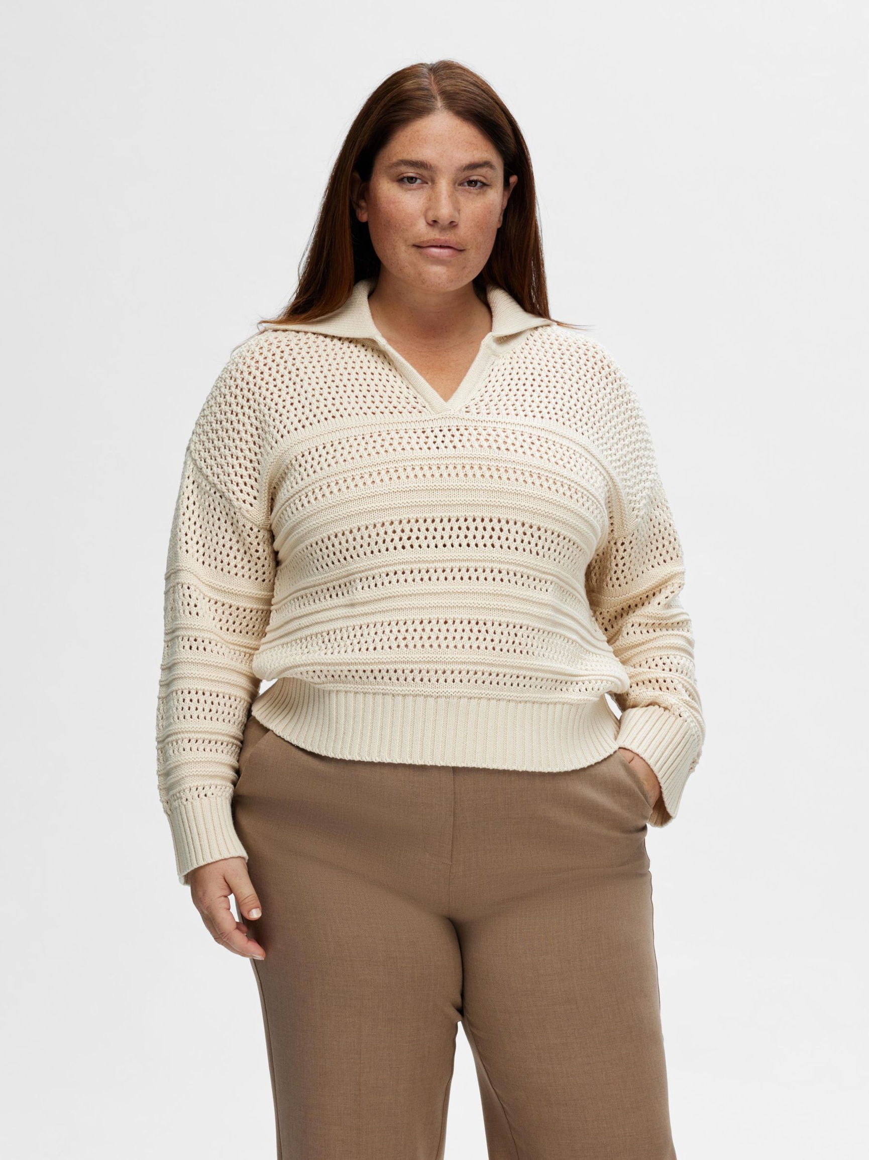 HÆKLESTIL PULLOVER, Birch, highres