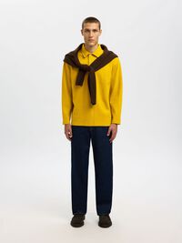 100% BAUMWOLL LANGARM-POLOSHIRT, Gold Flake, highres