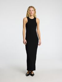 GERIBD KATOEN MAXI JURK, Black, highres