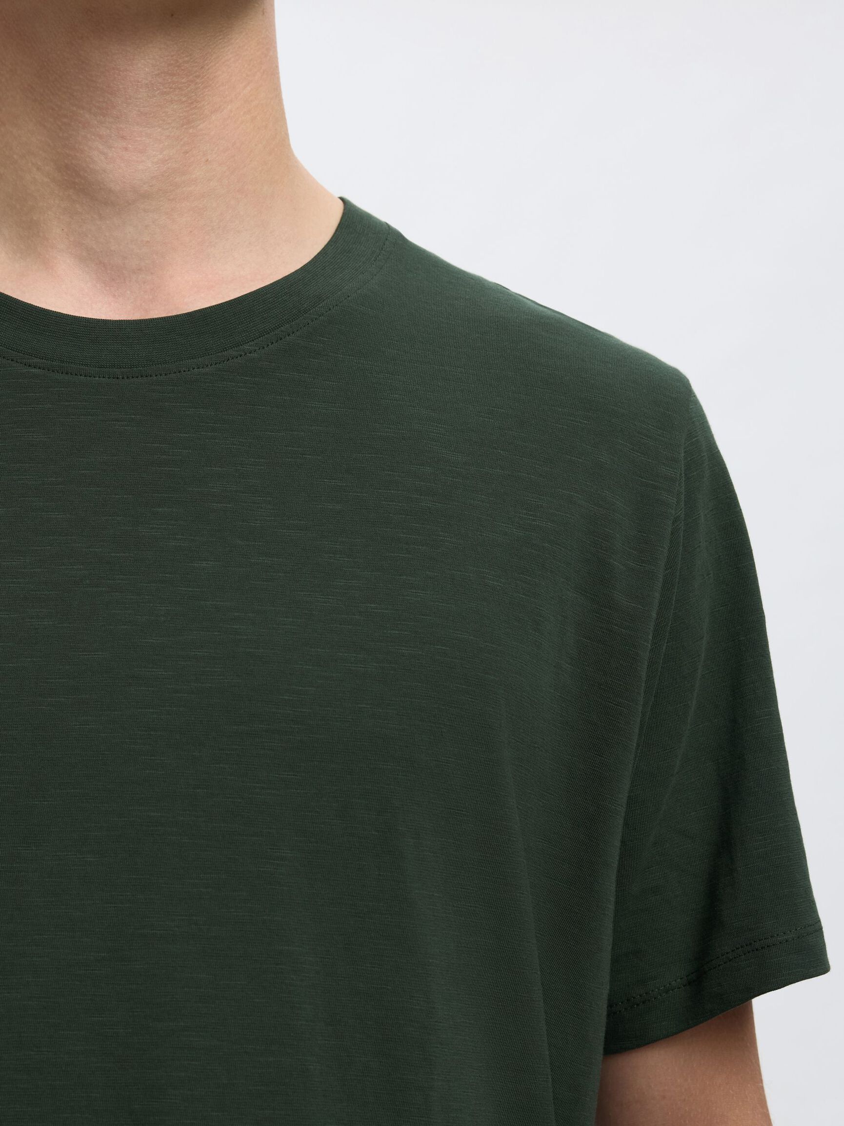 FLAMMENGARN BAUMWOLL T-SHIRT, Deep Forest, highres