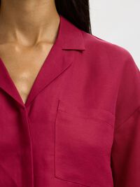 PRENDA DE MANGAS CORTAS CAMISA EN MEZCLA DE LINO, Anemone, highres