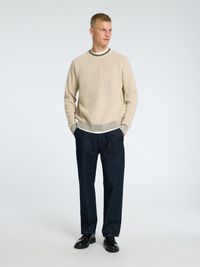 MAGLIONE GIROCOLLO, Oatmeal, highres