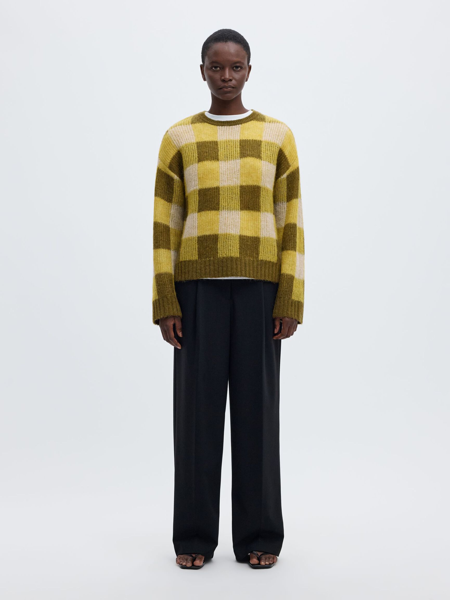 RUTETE STRIKKET PULLOVER, Avocado Oil, highres