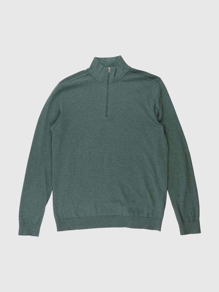 Selected HALF-ZIP STRICKPULLOVER, Darkest Spruce, highres - 80000296_DarkestSpruce_779218_001.jpg