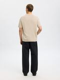 Selected SHORT SLEEVED KNITTED POLO SHIRT, Oatmeal, highres - 16096197_Oatmeal_004.jpg