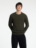 Selected IN KABELS GEBREID PULLOVER MET RONDE HALS, Forest Night, highres - 16094503_ForestNight_003.jpg