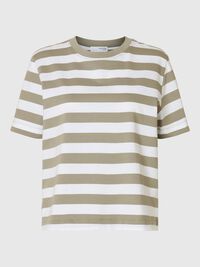 STRIPED BOXY FIT T-SHIRT, Vetiver, highres