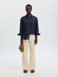 OVERSIZED FIT OVERHEMD MET LANGE MOUWEN, Dark Sapphire, highres