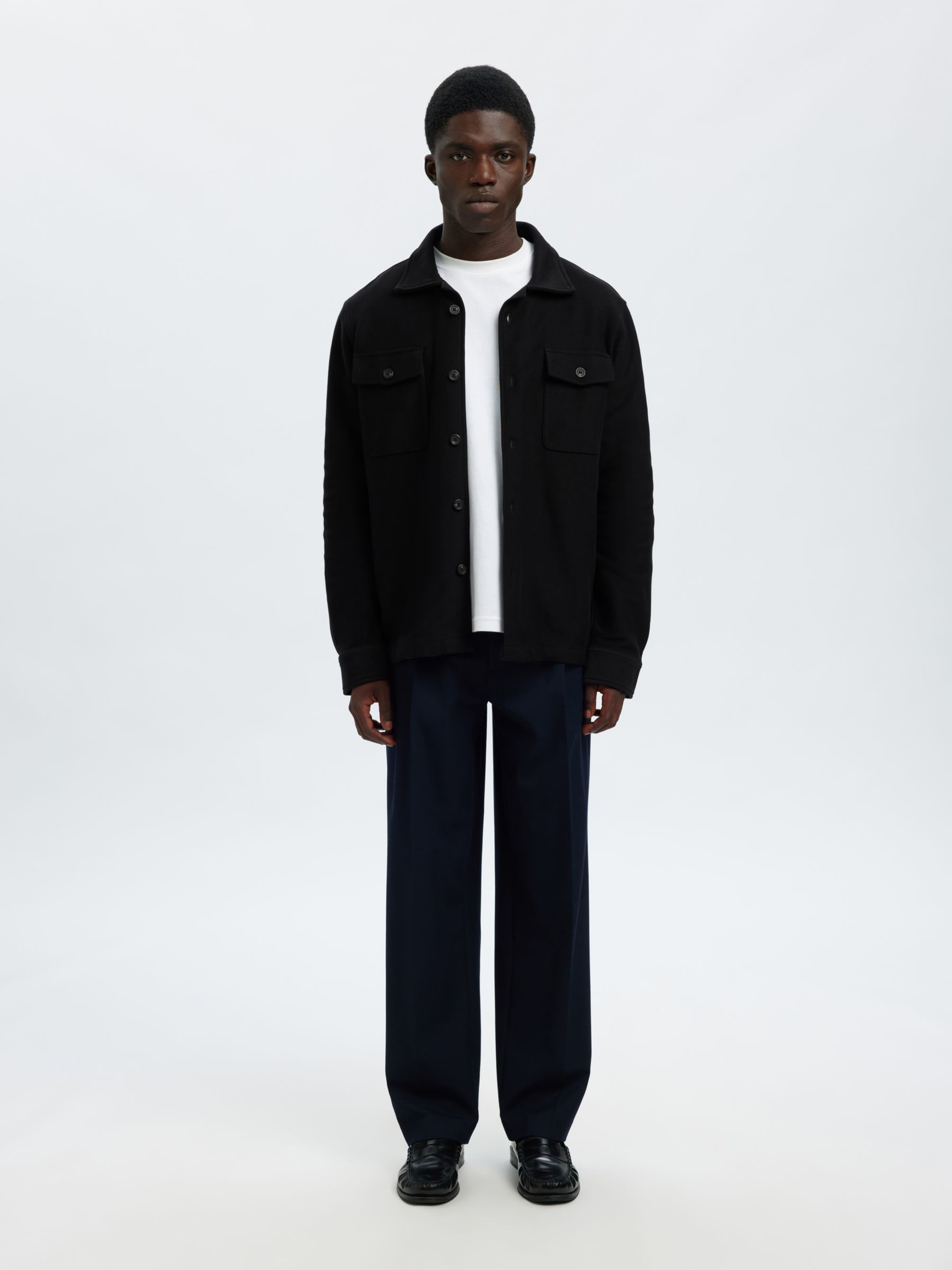 REGULAR FIT OVERSHIRT, Black, highres