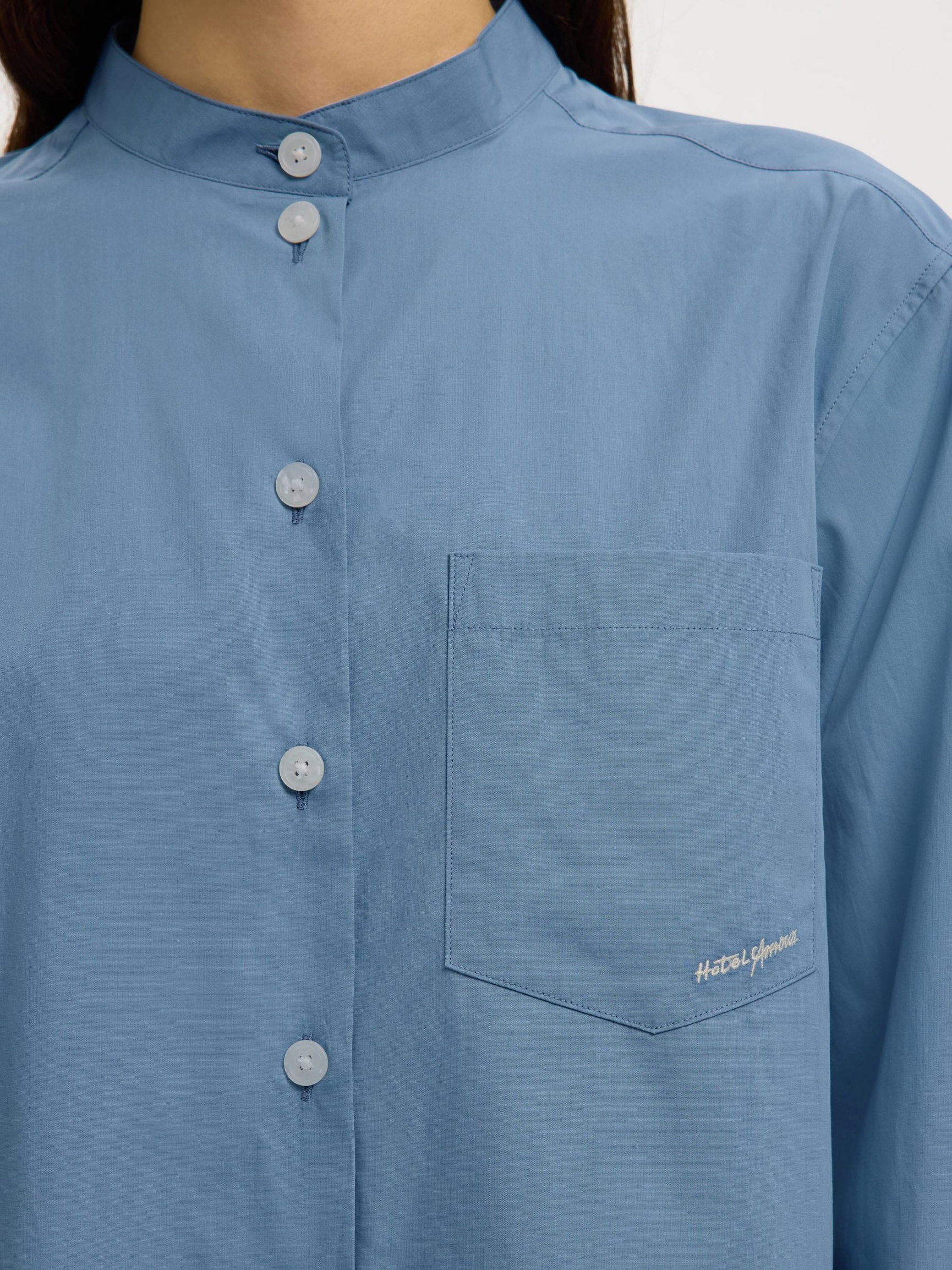 RELAXED FIT HEMD, Dusty Blue, highres