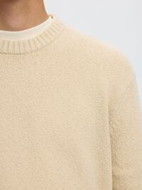 RELAXED FIT  KNITTED PULLOVER, Oatmeal, highres