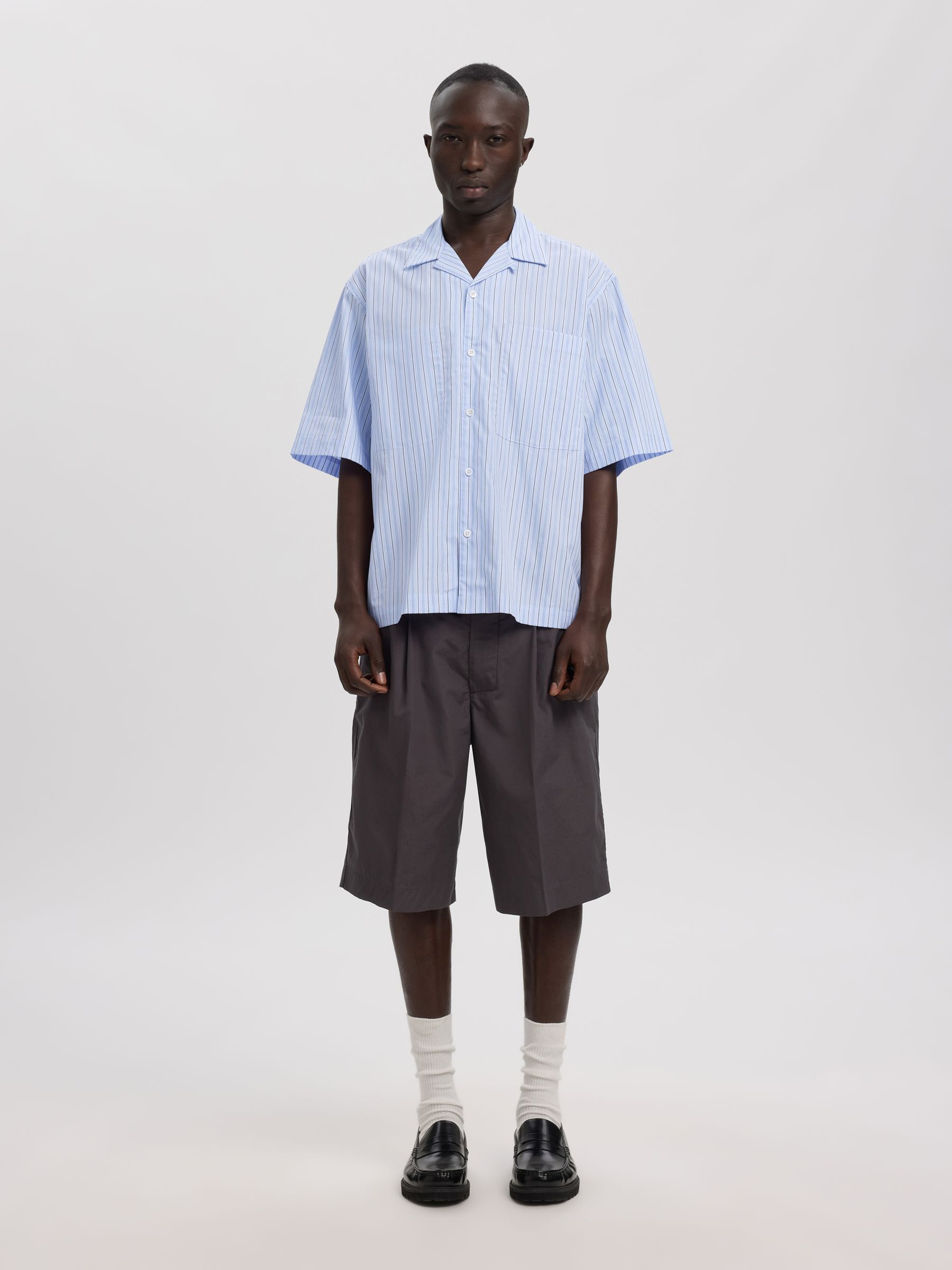 BOXY FIT KURZARMHEMD, Cashmere Blue, highres