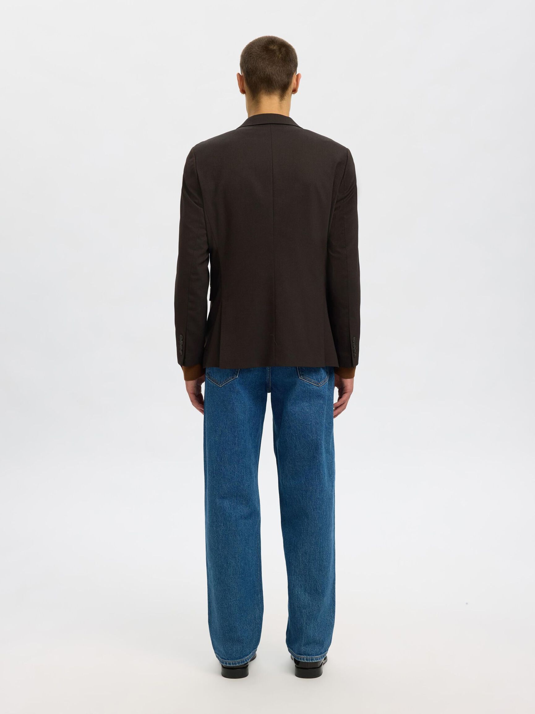 GEWEBTER WOLLGEMISCH BLAZER, Demitasse, highres