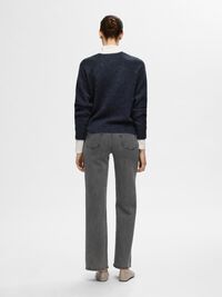WOLLGEMISCH V-AUSSCHNITT PULLOVER, Dark Sapphire, highres