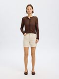 Selected HOOG GETAILLEERD DENIM SHORT, Egret, highres - 16097716_Egret_1189855_005.jpg