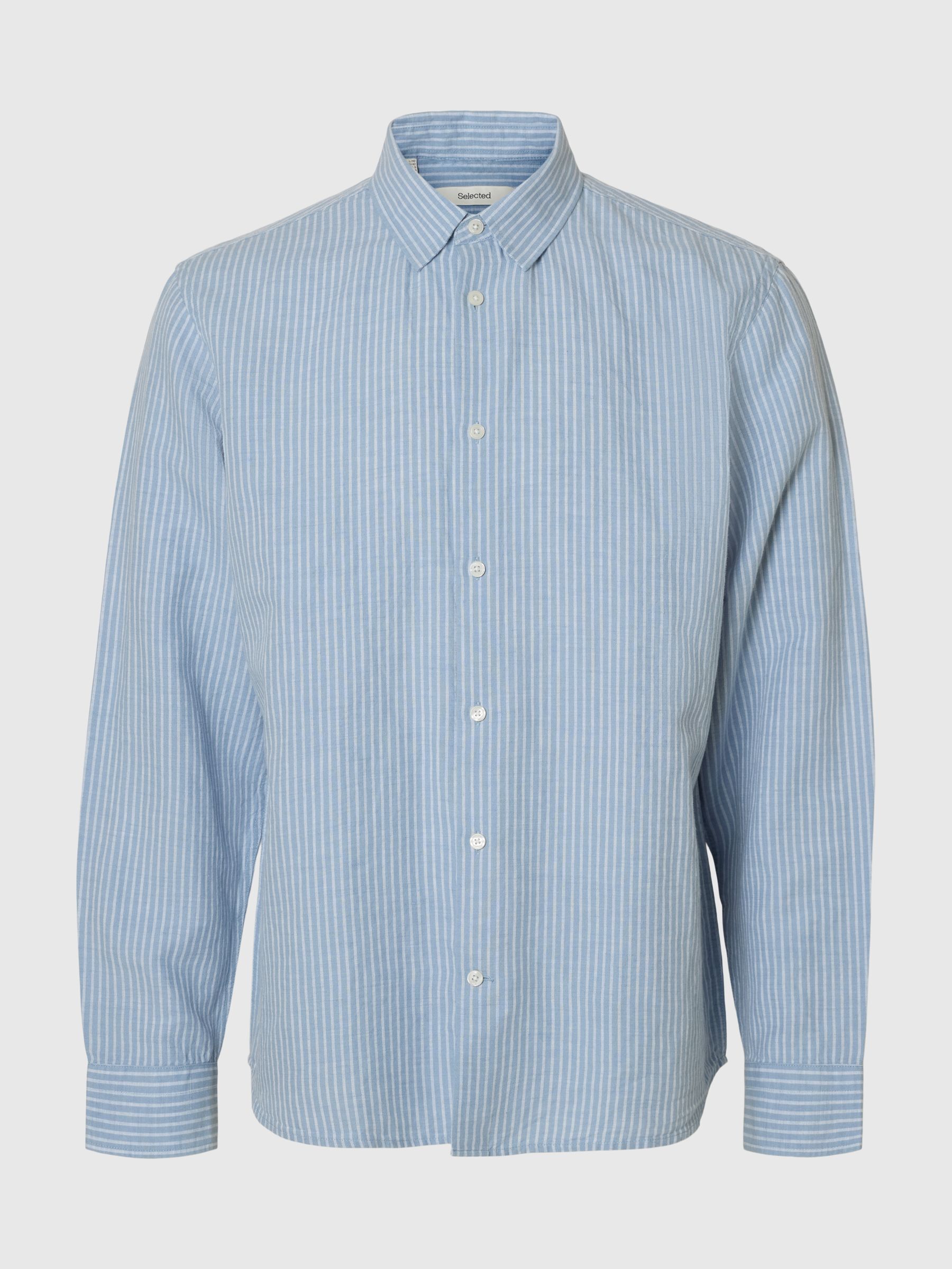 COUPE CLASSIQUE CHEMISE EN LIN MÉLANGÉ, Dusty Blue, highres