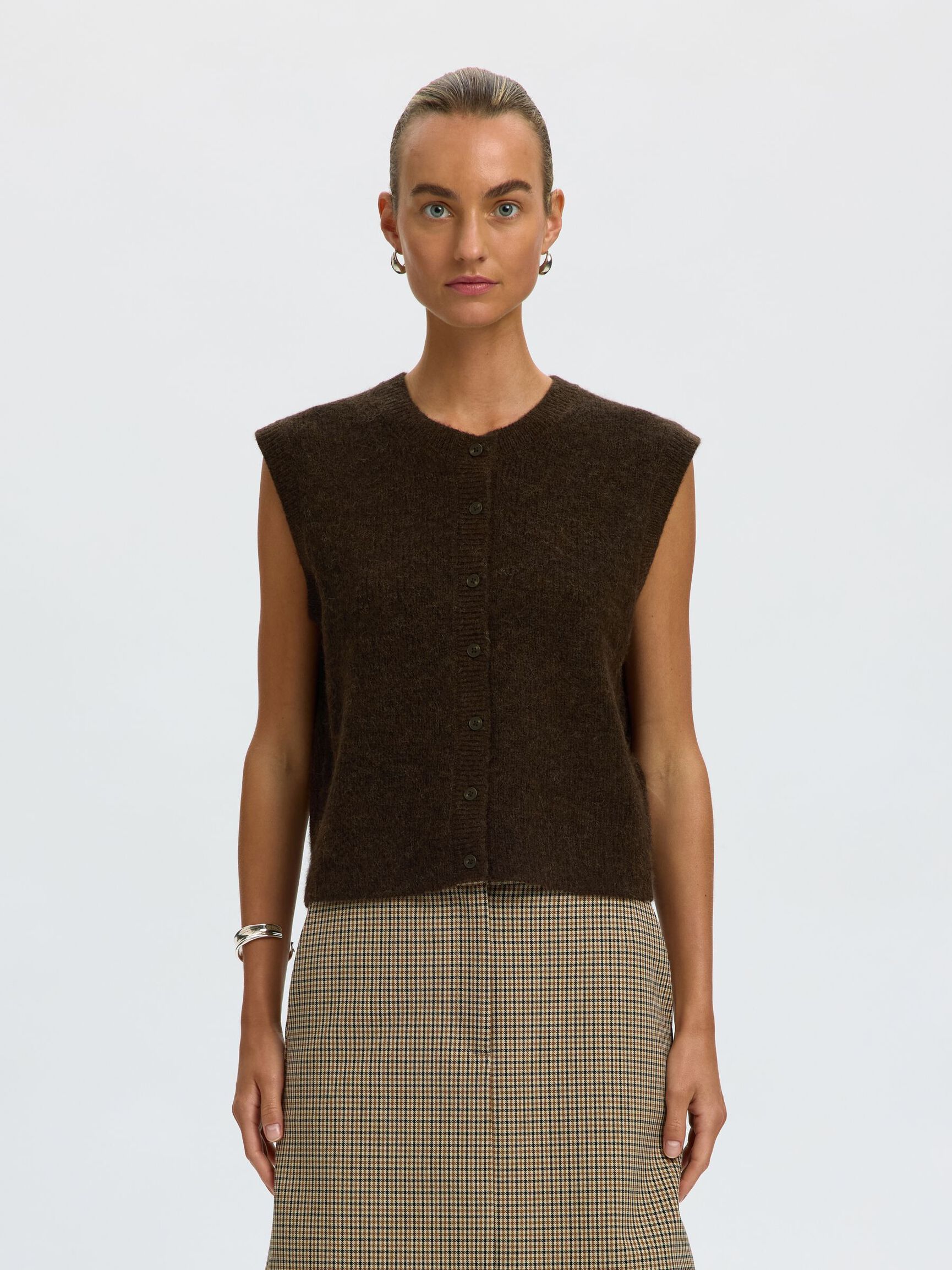 LAINE MÉLANGÉE GILET TRICOTÉ, Delicioso, highres