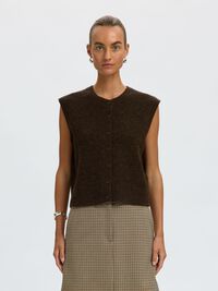 LAINE MÉLANGÉE GILET TRICOTÉ, Delicioso, highres