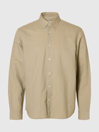 COUPE CLASSIQUE CHEMISE EN LIN MÉLANGÉ, Pure Cashmere, highres