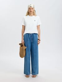 EMBROIDERED CREWNECK T-SHIRT, Bright White, highres