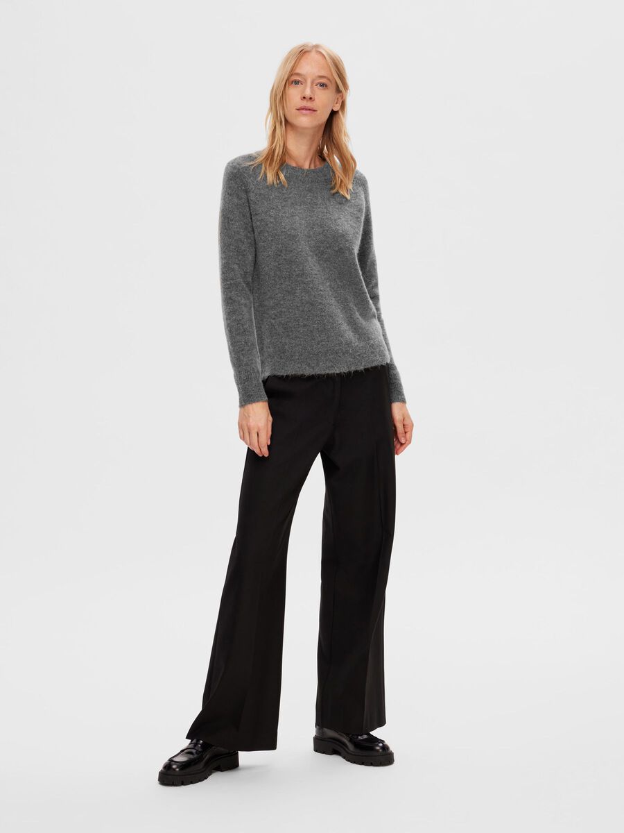 Selected LONG-SLEEVED KNITTED JUMPER, Medium Grey Melange, highres - 16074482_MediumGreyMelange_005.jpg
