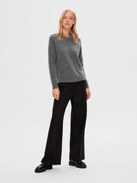 LANGE MOUWEN TRUI, Medium Grey Melange, highres