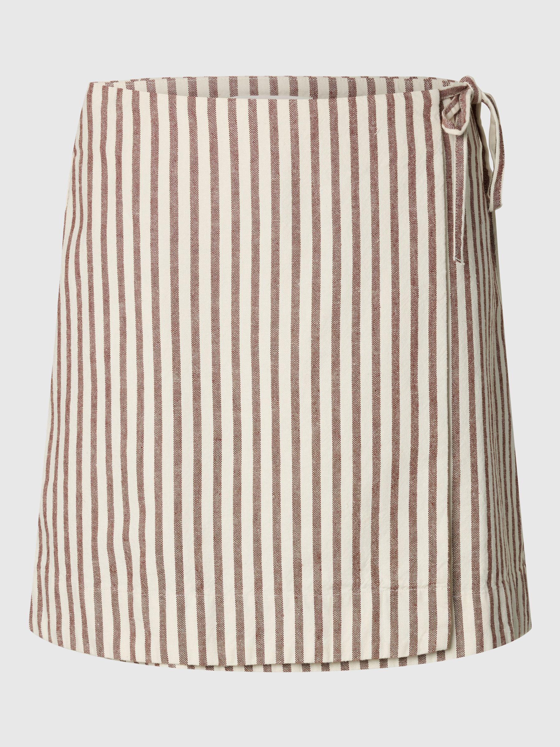 COTTON BLEND MINI WRAP SKIRT, Egret, highres